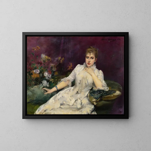 La Dame aux fleurs - Louise Abbema — oprawiony obraz na ścianie