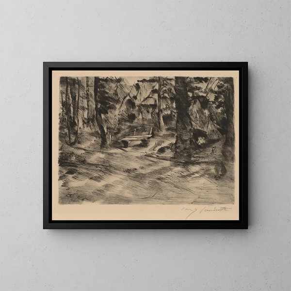 Banc dans les bois II - Lovis Corinth — oprawiony obraz na ścianie