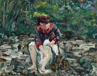 Dziewczyna w strumieniu - Lovis Corinth — widok dzieła
