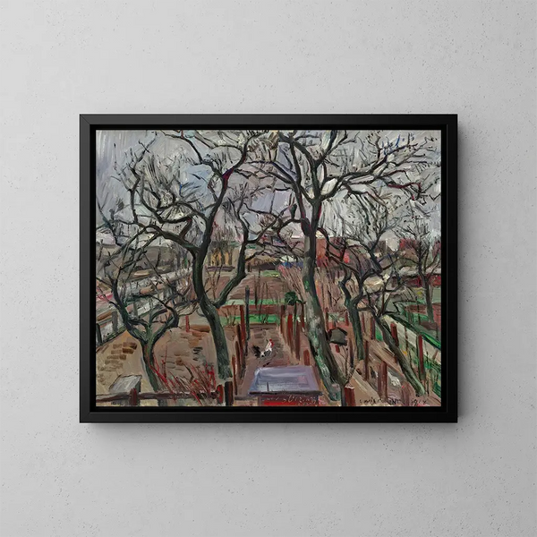 W sadzie zimą - Lovis Corinth — oprawiony obraz na ścianie