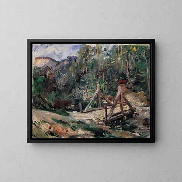 pejzażu tyrolskiego z mostem - Lovis Corinth — oprawiony obraz na ścianie