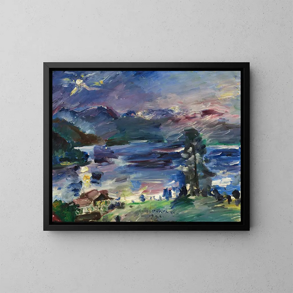 Jezioro Walchensee o wschodzie księżyca - Lovis Corinth — oprawiony obraz na ścianie