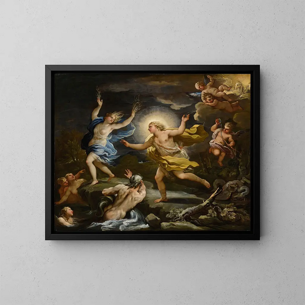 Apollon i Dafne - Luca Giordano — oprawiony obraz na ścianie