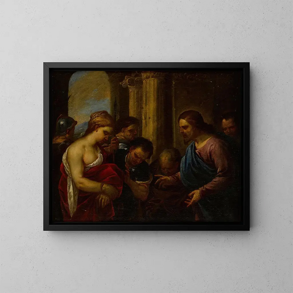 Le Christ et la femme adultère - Luca Giordano — oprawiony obraz na ścianie