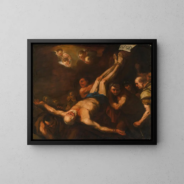Ukrzyżowania św. Piotra - Luca Giordano — oprawiony obraz na ścianie