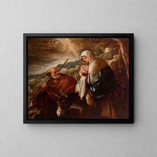 Ucieczka do Egiptu - Luca Giordano — oprawiony obraz na ścianie