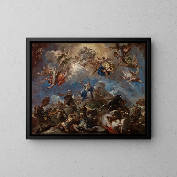 Judith ukazujący głowę Holofernesa - Luca Giordano — oprawiony obraz na ścianie