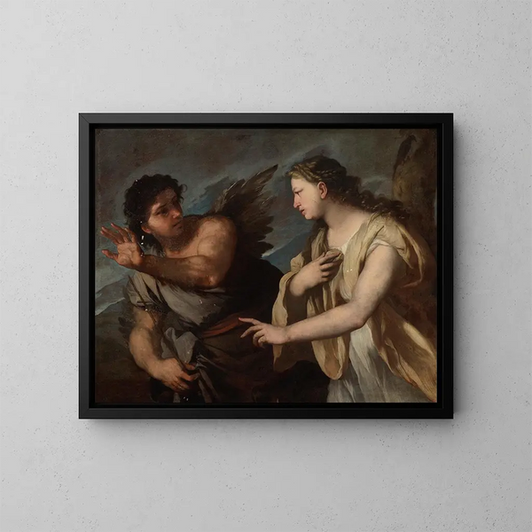 Picus i Circe - Luca Giordano — oprawiony obraz na ścianie