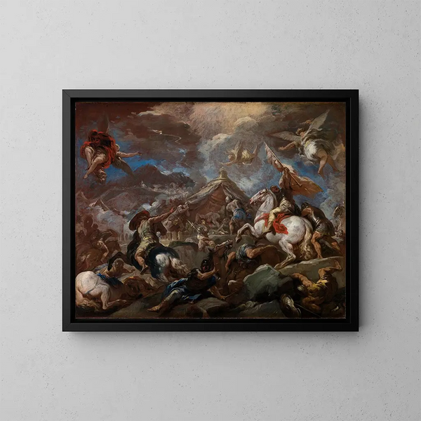 La découverte du corps d'Holoferne - Luca Giordano — oprawiony obraz na ścianie