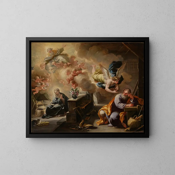 Le rêve de saint Joseph - Luca Giordano — oprawiony obraz na ścianie