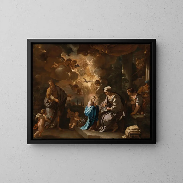 L'Éducation de la Vierge - Luca Giordano — oprawiony obraz na ścianie