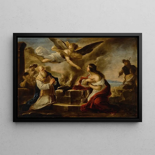 Ofiara Manoaha - Luca Giordano — oprawiony obraz na ścianie