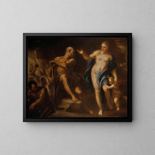 Wenus w kuźni Wulcyna - Luca Giordano — oprawiony obraz na ścianie