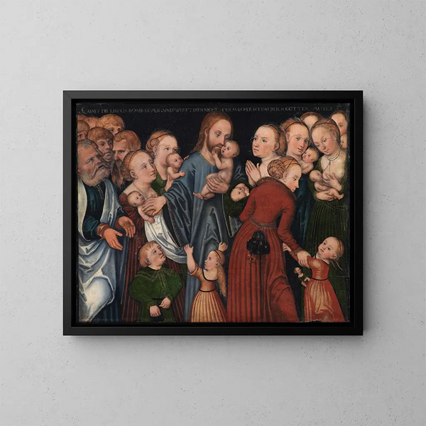 Błogosławiącego Chrystusa dzieciom - Lucas Cranach Starszy — oprawiony obraz na ścianie