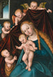 Matka Boska z Dzieciątkiem z młodym Świętym Janem Chrzcicielem i aniołami - Lucas Cranach starszy — widok dzieła