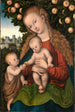 Marie z Dzieciątkiem i młodym Janem pod jabłonią - Lucas Cranach Starszy — widok dzieła