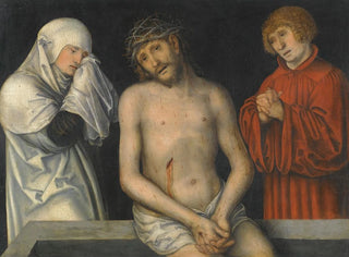 Lucas Cranach the Younger - Christ As Man Of Sorrows Together With The Virgin And Saint John.webp