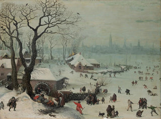 Lucas van Valckenborch - Winter Landscape with Snowfall near Antwerp.webp
