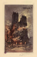 Katedra w Reims w ogniu - Lucien Marcelin Gautier — widok dzieła