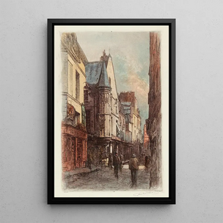 Lucien Marcelin Gautier - La rue Vieille du temple au coin de la rue des FrancsBourgeois.webp