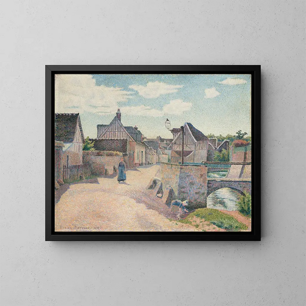 Gouvernes near Lagny - Lucien Pissarro — oprawiony obraz na ścianie