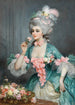 Elegancka dama z różami - Lucius Rossi — widok dzieła