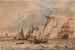 Un yacht d'État et d'autres navires au large de la côte néerlandaise - Ludolf Bakhuizen — widok dzieła
