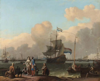 Ludolf Backhuysen - The Y at Amsterdam with the Frigate De Ploeg.webp