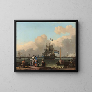 Ludolf Backhuysen - The Y at Amsterdam with the Frigate De Ploeg.webp