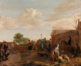 Ludolf de Jongh - A Canal Boat Station.webp