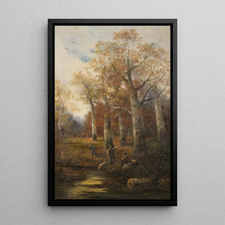 Ludvk Bartk - Autumn Landscape with Hunters.webp