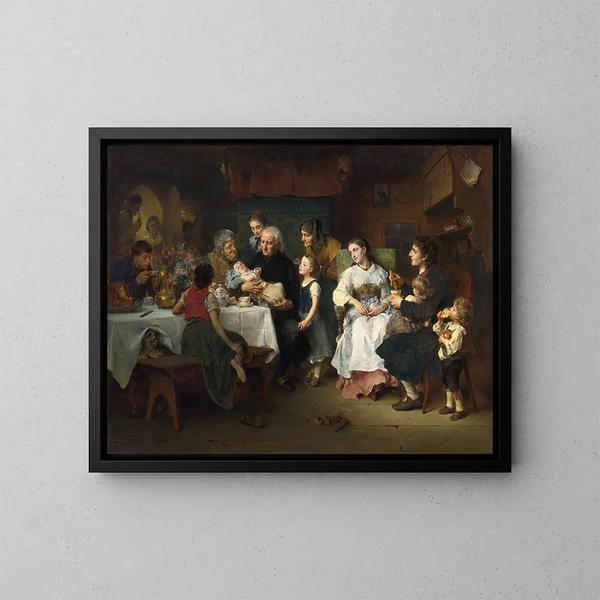 Le baptême - Ludwig Knaus — oprawiony obraz na ścianie