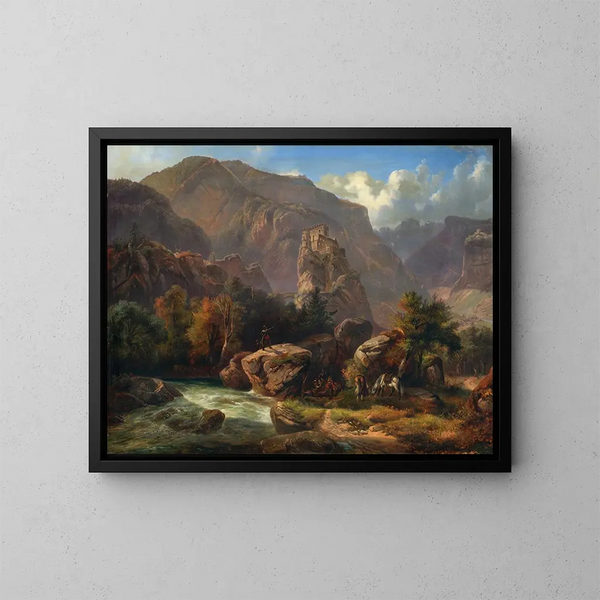 Château de Salurn en Sud-Tyrol - Ludwig Neelmeyer — oprawiony obraz na ścianie