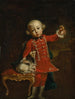 Portret chłopca z psem - Luigi Crespi — widok dzieła