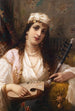 Młody turecki muzyk z kopuzem - Luigi Crosio — widok dzieła