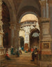 Rzym scena w kościele Santa Maria del Popolo w tle galeria organowa z herbami Giulio II della Rovere - Luigi Marchesi — widok dzieła