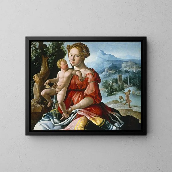 Le repos pendant la fuite en Égypte - Maarten van Heemskerck — oprawiony obraz na ścianie