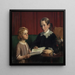 Mademoiselle Annette Hage 1814-1857 pokazuje swojemu siostrzeńcowi Hother Hage 1849-1904 książkę o roślinach - Wilhelm Marstrand — oprawiony obraz na ścianie