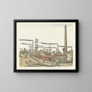 Maekawa Senpan - Honjo Factory District from the series Recollections of Tokyo.webp