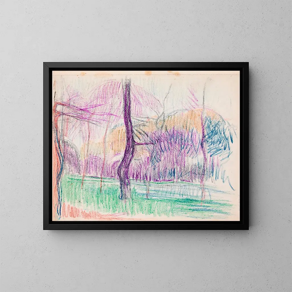 Pejzaż drzew - Magnus Enckell — oprawiony obraz na ścianie