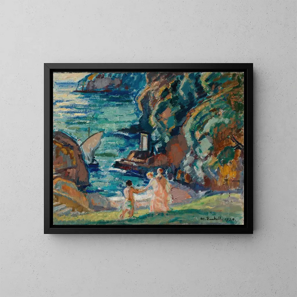 Rivage rocheux au soleil à Portofino - Magnus Enckell — oprawiony obraz na ścianie