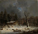 Dom w lesie w zimowym lesie - Heinrich Brückel — widok dzieła