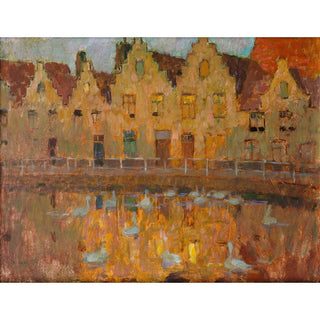 Maisons à Bruges - Henri Le Sidaner | Reproduction Tableau Décoration murale affiche copie
