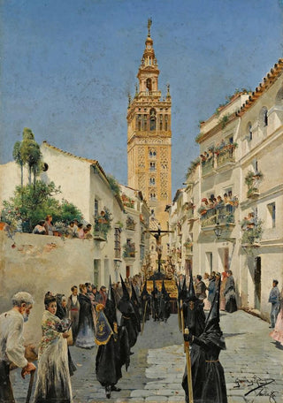 Manuel Garca y Rodrguez - Easter Procession In Mateos Gago Street Seville.webp