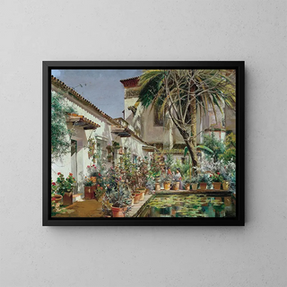 Premier atrium du couvent de Santa Paula à Séville - Manuel García y Rodríguez — oprawiony obraz na ścianie