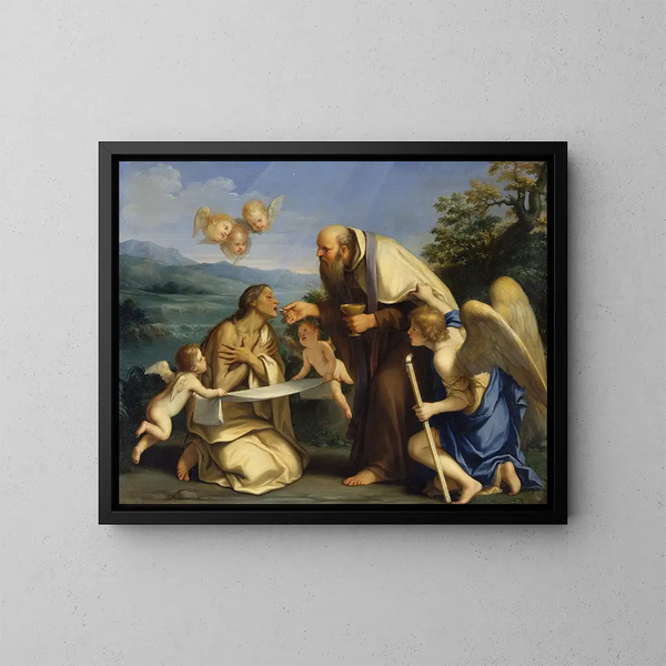 La Dernière Communion de Sainte Marie de l'Égypte - Marcantonio Franceschini — oprawiony obraz na ścianie