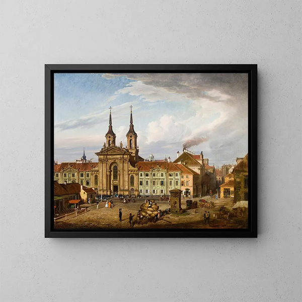 Place Krasinski i kościół Piaristów - Marcin Zaleski — oprawiony obraz na ścianie