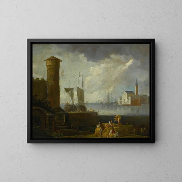 Widok capriccio San Giorgio Maggiore w Wenecji - Marco Ricci — oprawiony obraz na ścianie