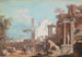 Un caprice avec une église gothique et des ruines antiques - Marco Ricci — widok dzieła