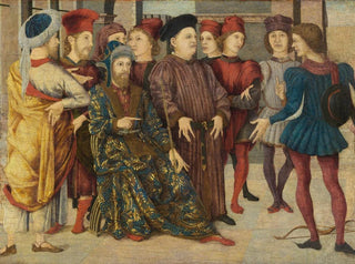 Marco Zoppo - Scene of Judgement from a cassone panel Shooting at Fathers Corpse.webp
